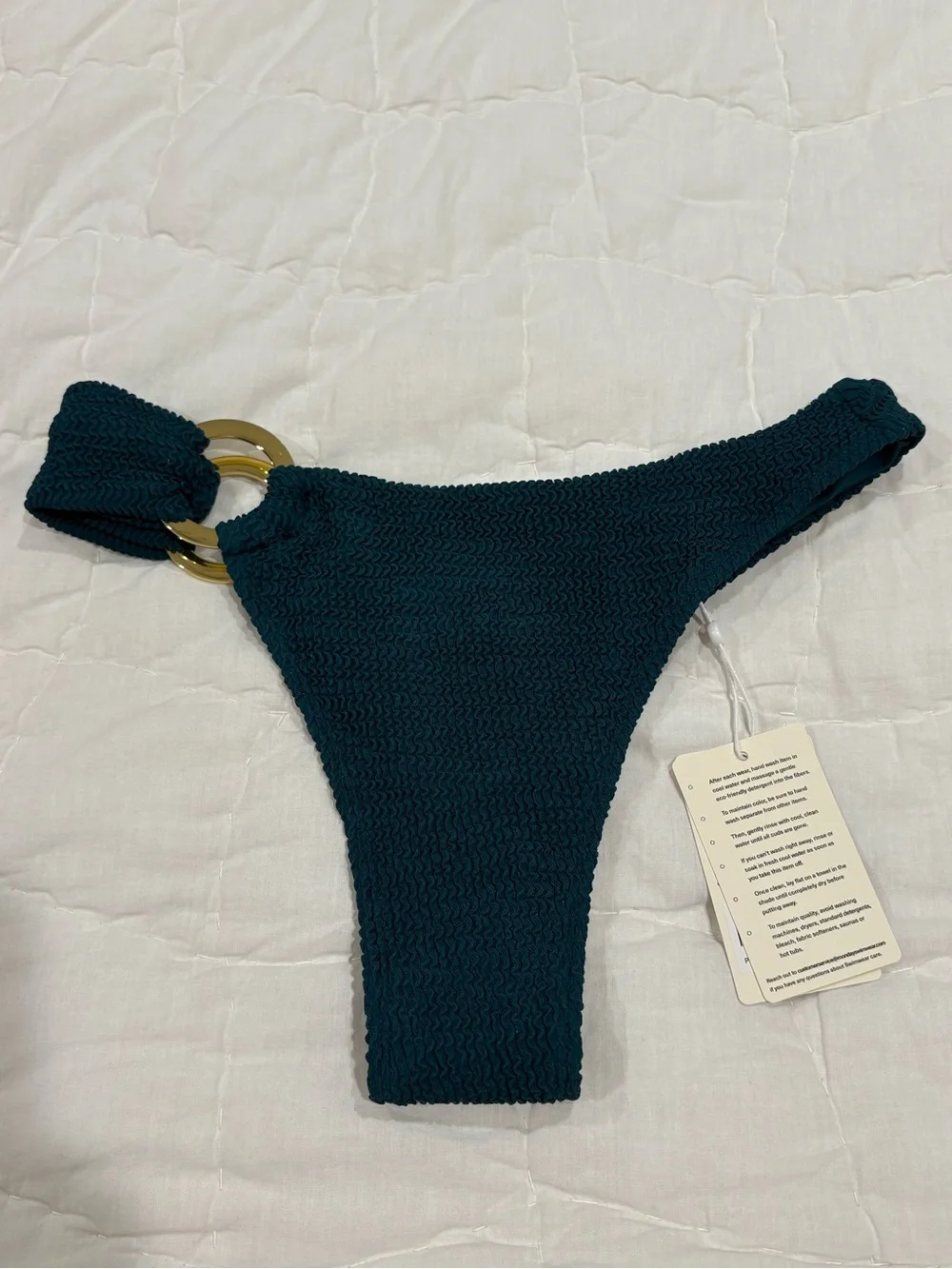 Monday Swimwear Bronte Bikini Bottom Evergreen Crinkle